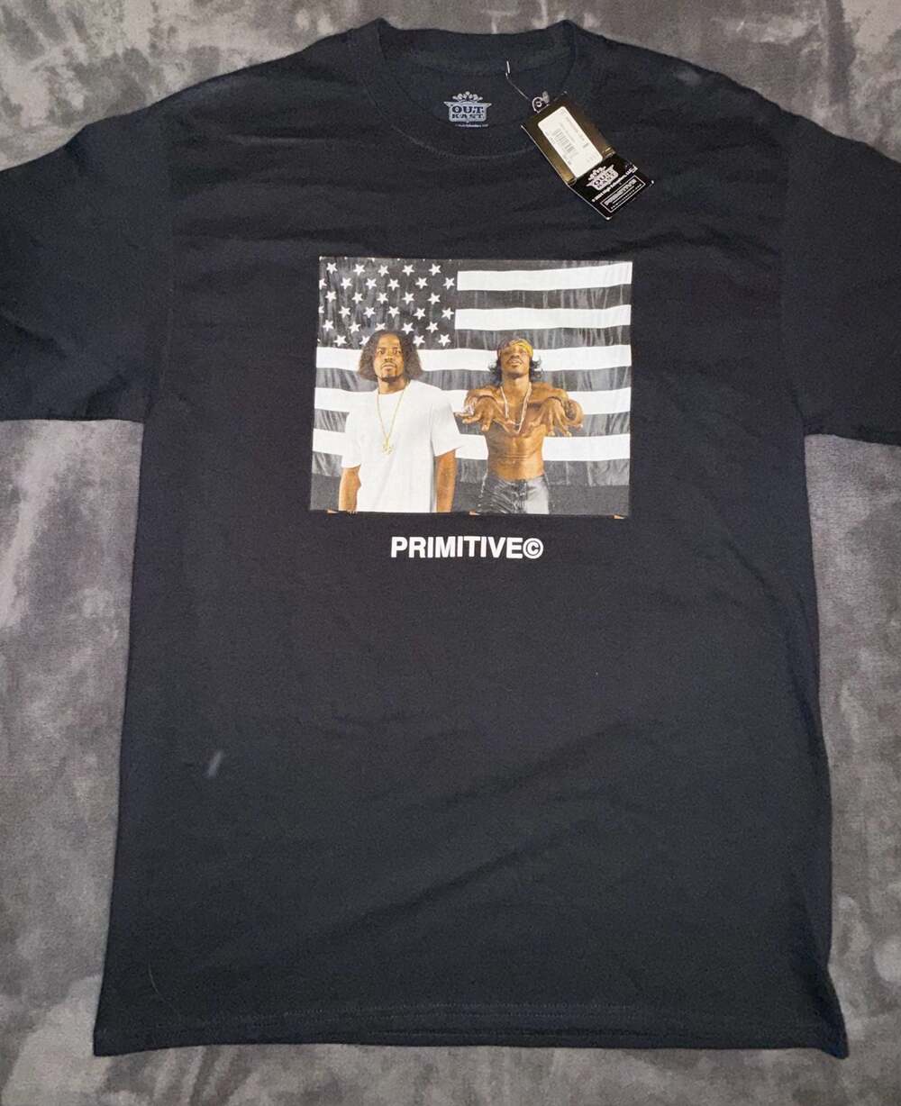 Primitive x OutKast Stripes Graphic T-Shirt Black Size Medium NWT